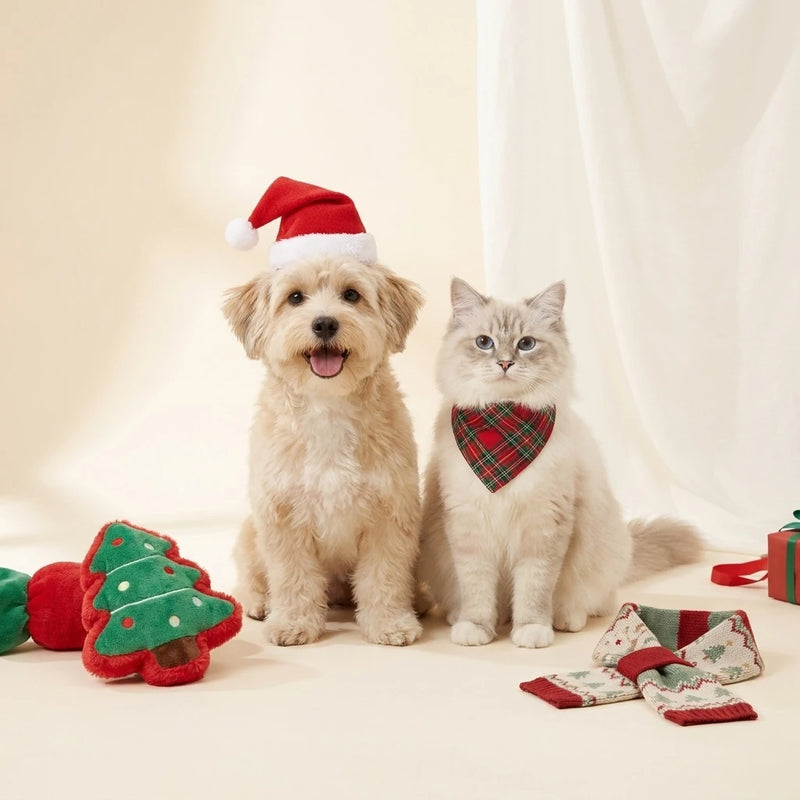 Dog and cat in festive Christmas pet outfits – Petifo Christmas