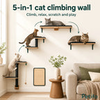 5-in-1 Petifo cat climbing wall, providing a complete system for climbing, relaxing, and scratching.