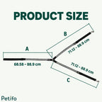 Product size chart showing measurements A, B, and C for an adjustable horse LED breastplate.