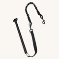 Assembled Petifo bicycle dog leash showing the mounting bar and flexible bungee extension.