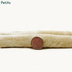 Close-up showing the soft, thick fleece lining of the horse girth.