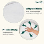 Close-up detail showing the soft plush fabric and supportive PP cotton filling of a comfortable, cloud-like pet bed.