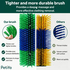 Comparative breakdown demonstrating how thicker, tighter bristles offer superior durability and more effective shedding removal than standard alternatives.