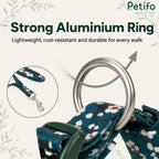 Detailed view of the strong, rust-resistant aluminum D-ring on a Petifo dog collar designed for durable everyday walks
