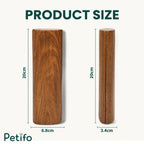 Poduct dimension guide showing a wooden horse shedding tool with a length of 20 cm, width of 6.8 cm, and thickness of 3.4 cm.
