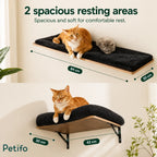 Dimensions of two spacious, soft Petifo wall-mounted cat resting areas designed for comfortable lounging.