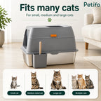 Durable and spacious cat litter box suitable for small, medium, large, and multiple cat households.