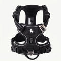 Durable black Truelove adjustable dog harness with reflective safety features.