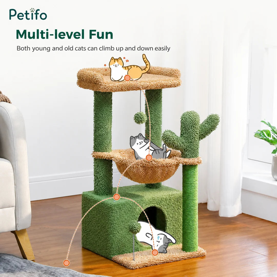This Petifo cat tree features a multi-level design, making it easy for both young and senior cats to climb.
