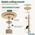 Guide demonstrating the easy two-step ceiling mount installation.
