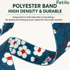 High-density polyester webbing showing the double-sided floral pattern of a teash.