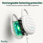 Internal view of the rechargeable ultrasonic tick repellent showing its battery and USB charging port structure.