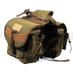  canvas equestrian saddle bag displayed from a front three-quarter angle against a plain background.