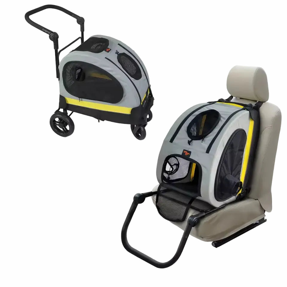 Bingopaws Foldable Pet Stroller - Pet Stroller with Car Mount -