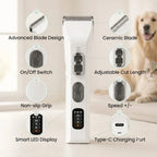 Pet trimmer with Type-C charging cable and high battery life.