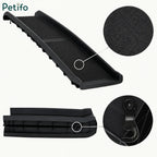 Portable dog ramp for cars featuring a high-traction, non-slip surface and locking latch.