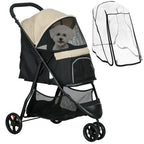 Detixy Pet Stroller with Rain Cover rain cover fitted weather protection - Petifo