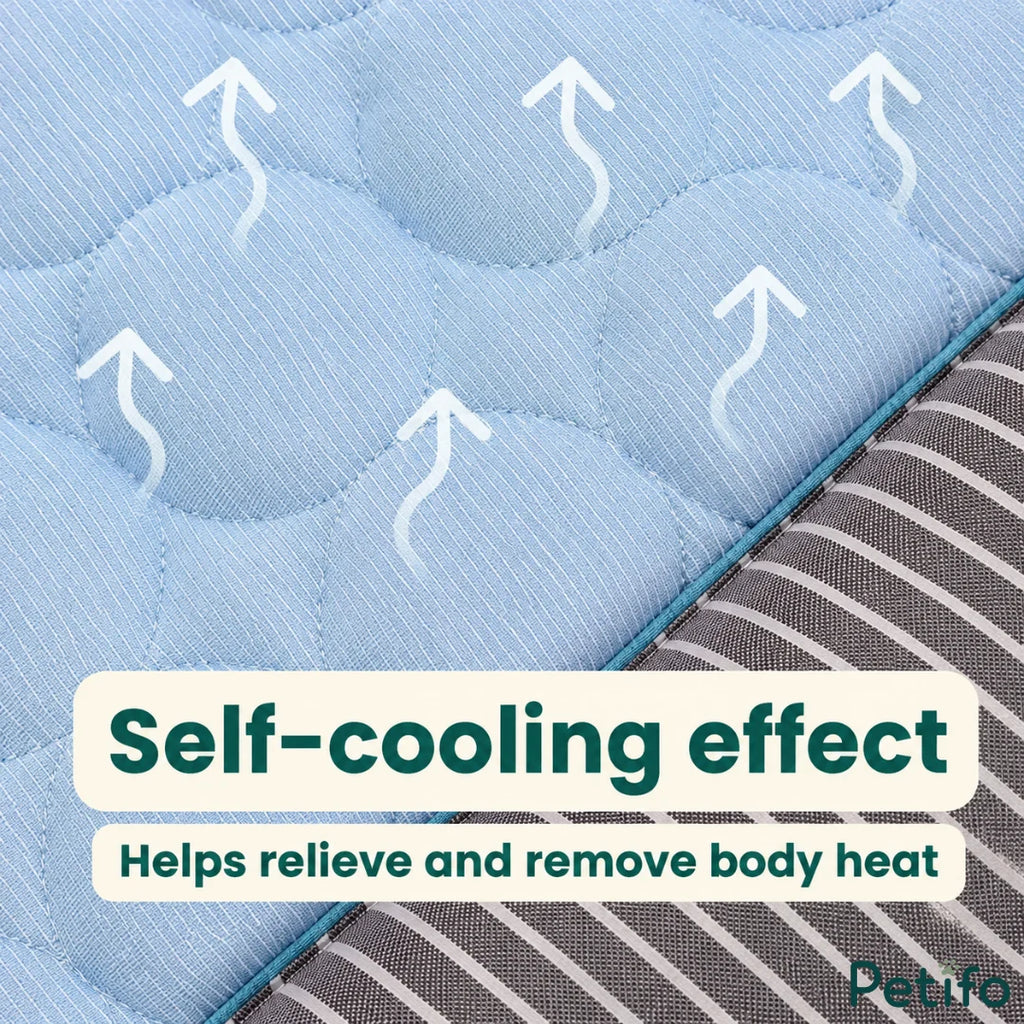 Close-up view of the breathable self-cooling fabric designed to help relieve and remove body heat.