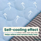 Close-up view of the breathable self-cooling fabric designed to help relieve and remove body heat.