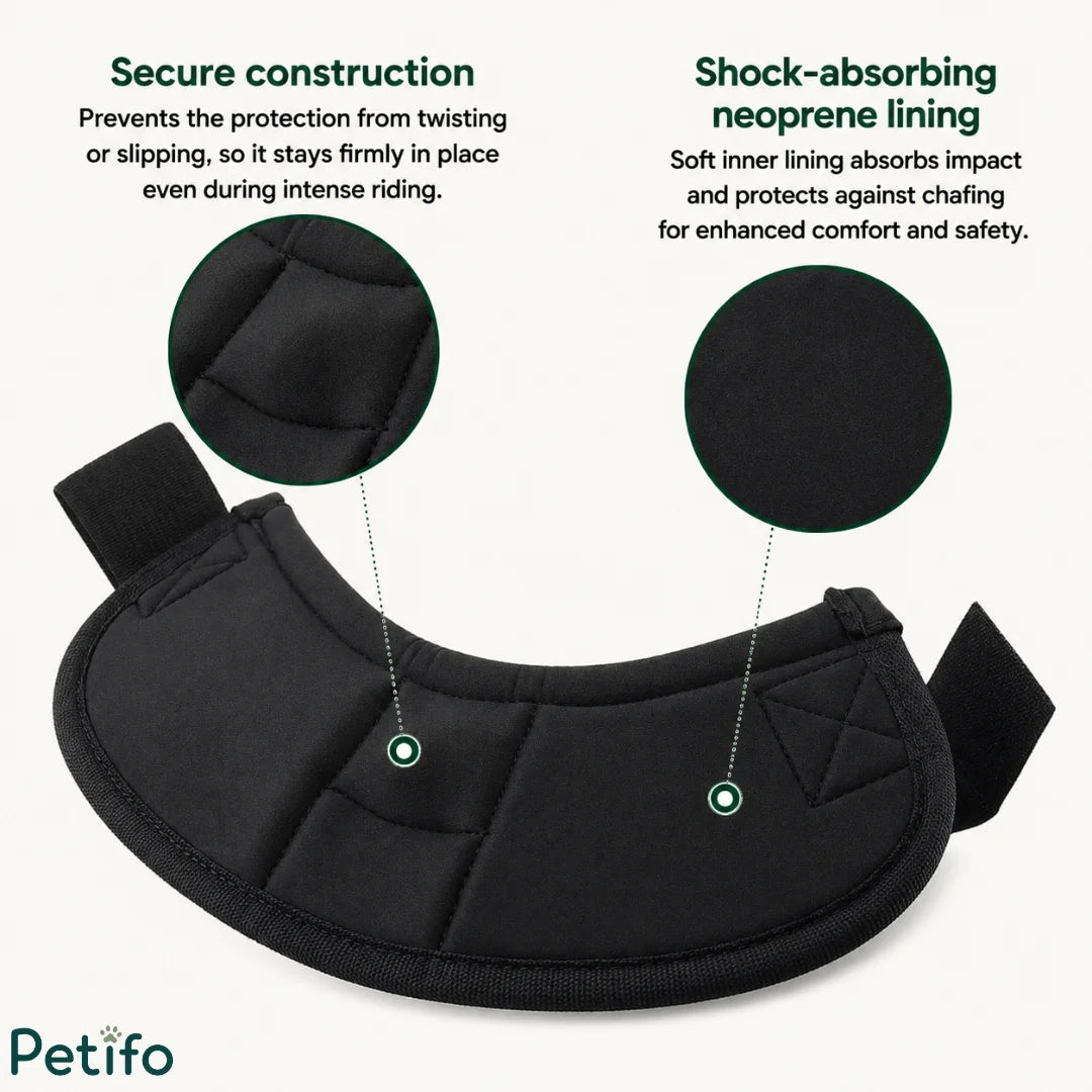 Interior view of black horse bell boot showing the shock-absorbing neoprene lining