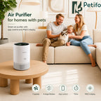 Family enjoying clean air with the smart app-controlled purifier.