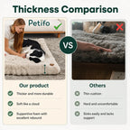 Thickness comparison highlighting the superior support and durability of the Petifo pet bed versus thin alternatives.