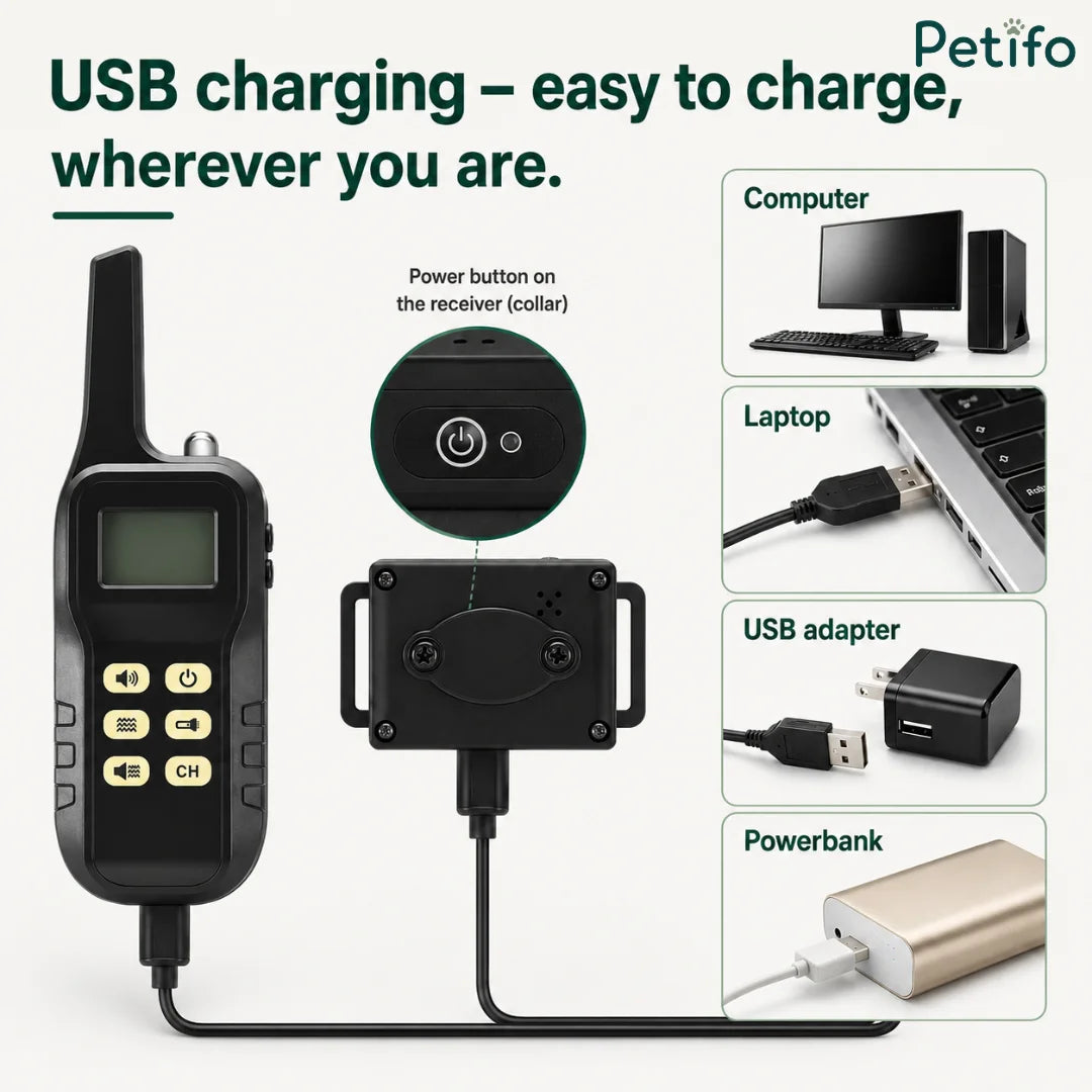 Universal USB charging demonstration showing compatibility with laptops, wall adapters, and portable power banks.