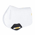  White quilted horse saddle pad shown from a side angle against a plain background.