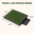 Wymiary trawiastej toalety dla psa: 63 × 51 × 6,3 cm