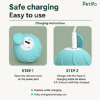 Jumping Ball for Cats charging steps under the silicone cover - Petifo