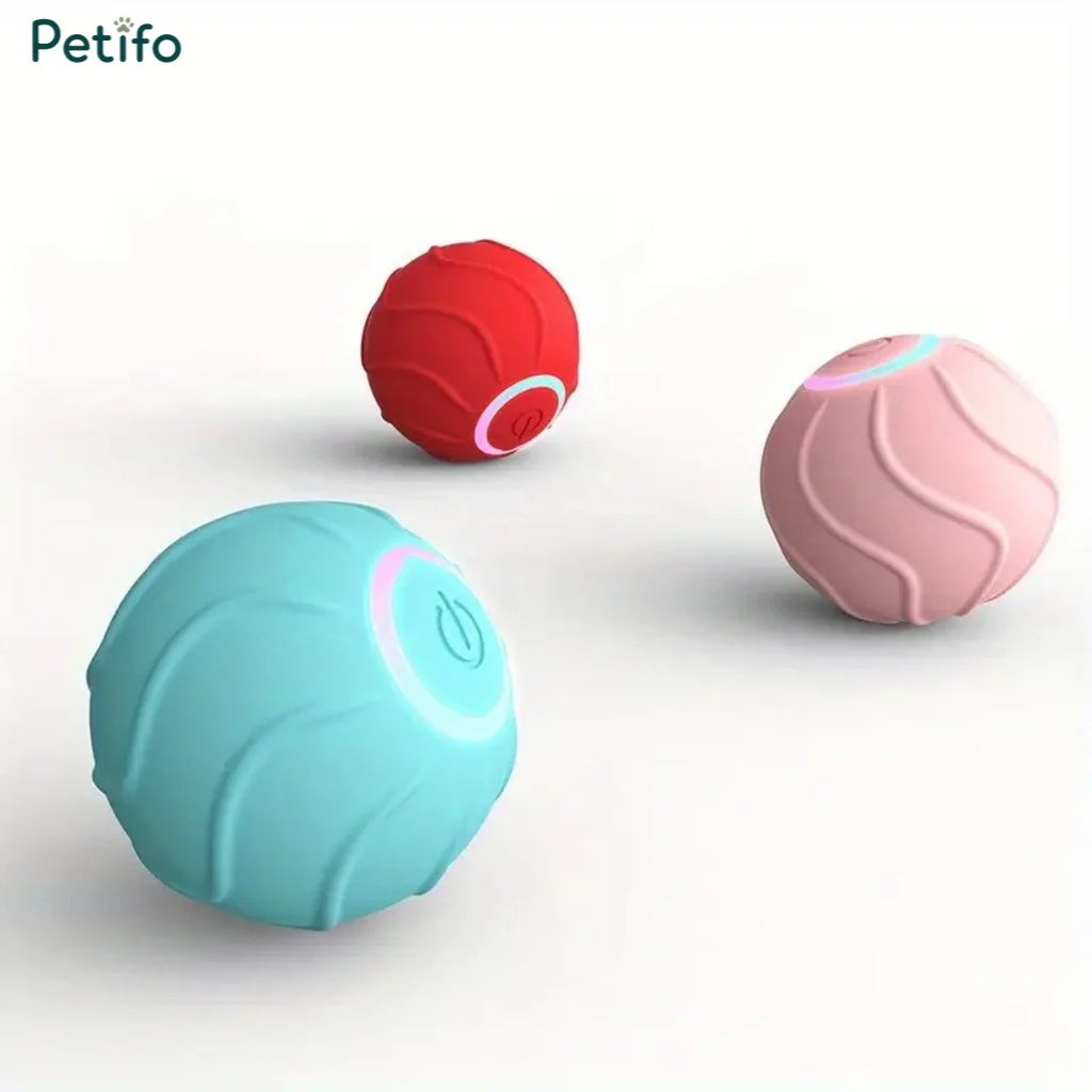 Jumping Ball for Cats in blue, pink and red - Petifo