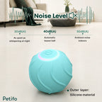 Jumping Ball for Cats with a quiet 40 dB silicone shell - Petifo