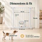 PawHut Dog Gate with Cat Flap – dimensions - Petifo