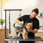 Pet Grooming Support Arm used while grooming a Yorkshire Terrier - Petifo