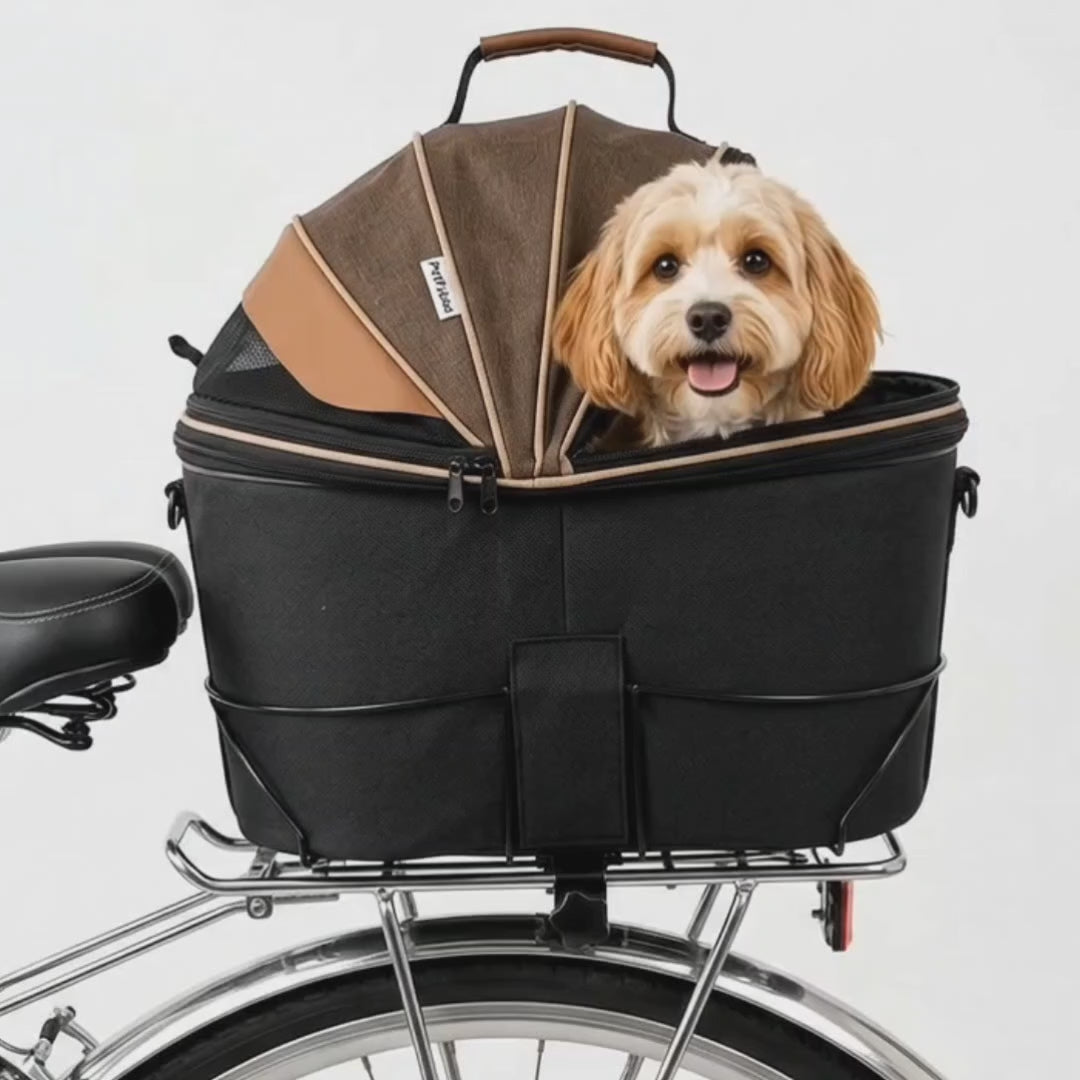 Fitting the PetFuled bicycle basket and lifting a pet inside – Petifo