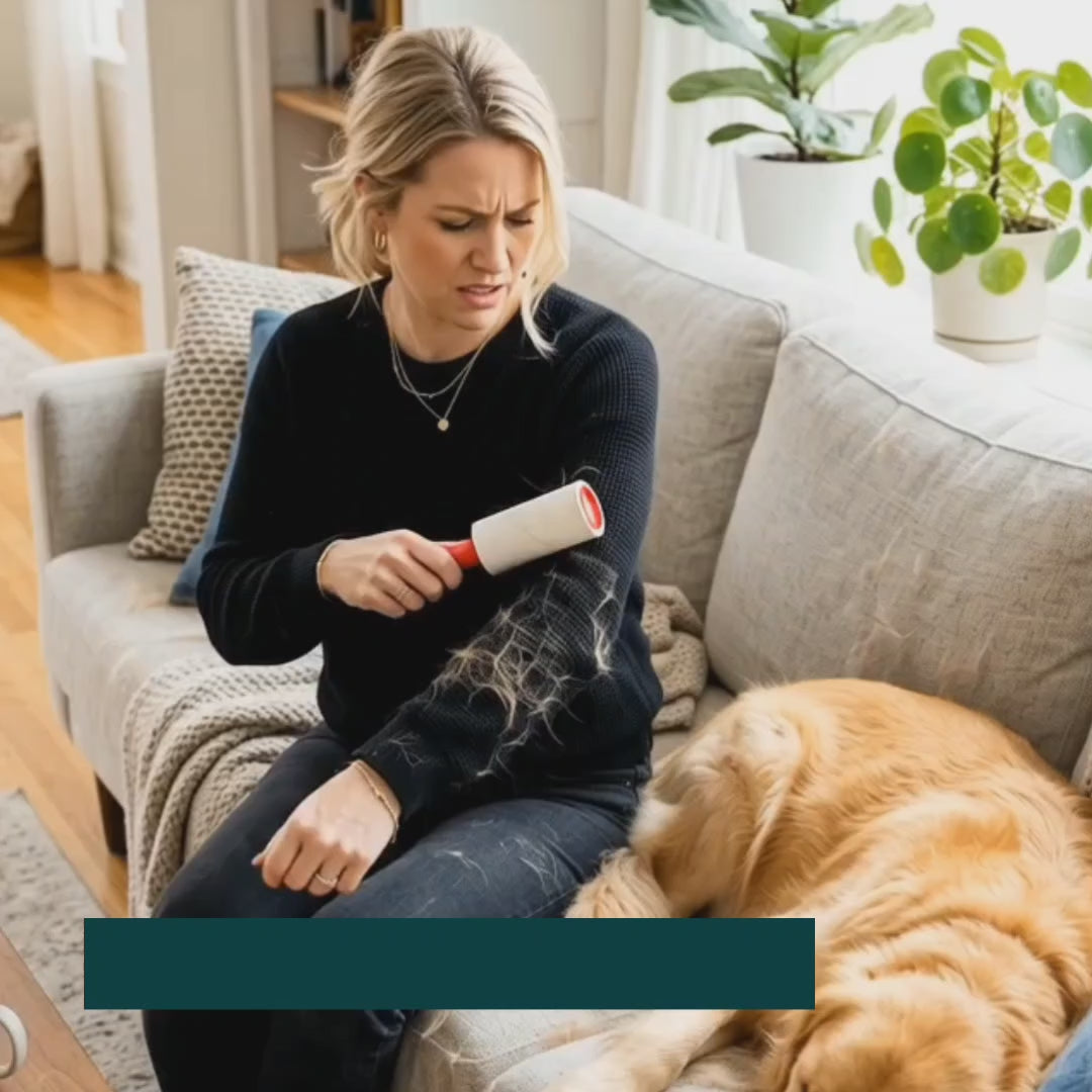 Grooming a dog's coat with the one-click self-cleaning brush – Petifo