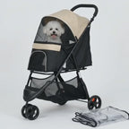 Unfolding the Detixy pet stroller and fitting the rain cover – Petifo