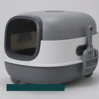 Cat entering the BingoPaws large covered litter box – Petifo