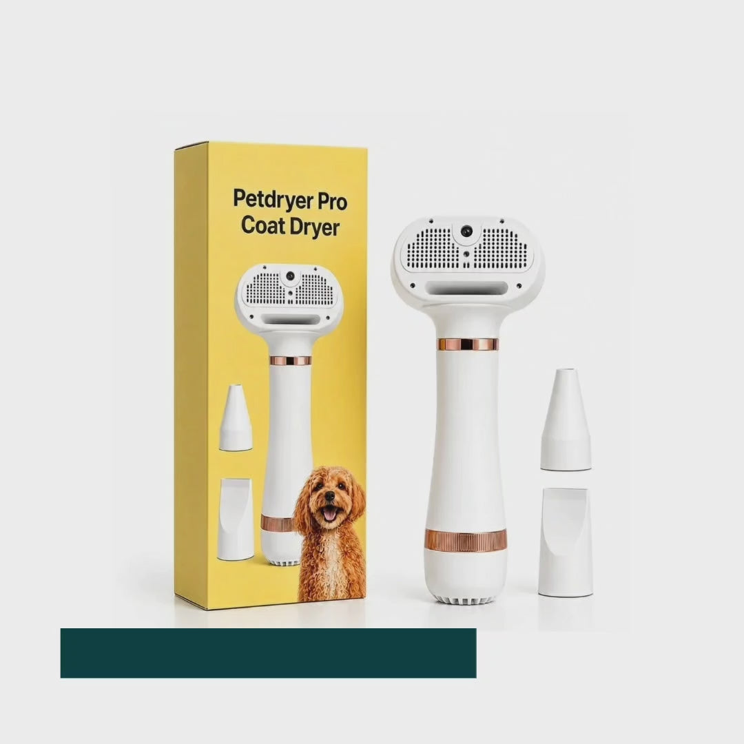 Blow-drying a large dog's coat with the Petdryer Pro coat dryer – Petifo