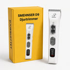 SMEHNSER D9 Pet Clipper with yellow packaging and white clipper from Petifo